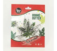 Selecto Bake 3 Pcs Marijuana Leaf Cookie Cutter Set Fondant Biscuit Cutters Baking Tools for Making Models of Biscuits, Cakes and Chocolates