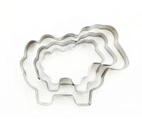 Selecto Bake 3 Pieces of Farm Sheep, Lamb Cutters Set Stainless Steel Cookie Stamps Sandwich Cutter Fondant Cake Mould Biscuit Press