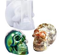 Selecto Bake 3D Skull Mold for Resin, Silicone Skull Mould, Large Shape Resin Molds for Candle Making, Silicone Epoxy Molds for Home Decor, Halloween or Day-of-The-Dead Party Decorations