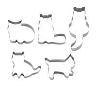 Selecto Bake 5 PCS Cute Cat Shaped Cookie Cutter Set Stainless Steel Cookie Cutter Molds for DIY Baking Cake Fondant Sugarcraft Biscuits Decoration