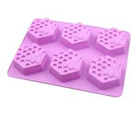 Selecto Bake 6 Cavities Silicone Soap 3D Bee Honeycomb Mould Beehive Baking Handmade Soap Making Molds Silicone Soap Moulds DIY Handmade Silicone Moulds for Soap Making for Chocolate Baking Jelly