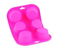 Selecto Bake 6 Cup Silicone Bun/Muffin Mould Cupcake Yorkshire Pudding Non Stick Tray Baking (Pink)