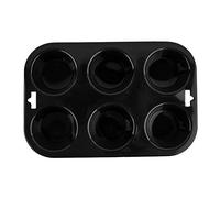 Selecto Bake - 6 Cup Silicone Bun/Muffin Mould - Non Stick Tray Baking (Black)