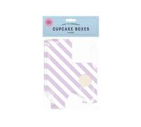 Selecto Bake 6 Pack Single Cupcake Boxes with Clear Window, Size 8cm, Lilac