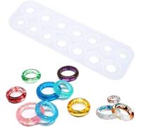 Selecto Bake 7 Sizes Silicone Resin Ring Mould for Crystal Epoxy Mold Finger Rings Earrings Pendant Moulds for DIY Jewelry Craft Casting Making