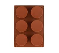 Selecto Bake Cylinder Silicone Mould, 1 Pack 6-Cavity Round Cylinder Mold for Cupcake, Handmade Soap, Muffin, Cake, Cheesecake, Brownie, Chocolate Cover
