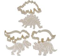 Selecto Bake Dinosaur Fossil Cookie Cutter Stampers Set of 3, Jurassic Skeleton Stampers T-Rex Stegosaurus Triceratops Fossil Cookie Cutters