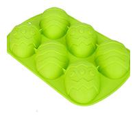 Selecto Bake Easter Egg Chocolate Silicone Mold, 6-Cavity Non-Stick Easter Egg Shaped Silicone Molds for Hot Chocolate Cocoa Bombs, Party Jelly, Ice Cube, Soap Random Color Supplied