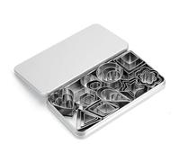Selecto Bake Mini Cookie Cutter Set 30 Small Molds Sweet Biscuits Mould Maker to Cut Out Polymer Clay, Pastry Dough, Pie Crust & Fruit, Metal Stamps Star Flower Hexagon Round Heart Square
