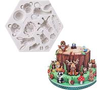 Selecto Bake Silicone Baking Moulds for Forest Animals for DIY - Fondant and Chocolate Cake Moulds with 3D Animal Motifs - Decoration Tools, Forest Animals Silicone Mould