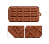 Selecto Bake Small Silicone Chocolate Bar Mould, Mini Chocolate Bar Moulds, Candy Chocolate Making Mold, 12 Cavity Small Break Apart Cake Decoration Cubes DIY Baking Molds Candy Bar