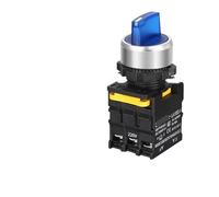 Selector Knob Switch LED 22mm 1NO/2NO/1NO1NC 2/3 Position Self-locking Momentary Rotary Switch with Light 12V 24V 220V10A(1NO_2 POSITION MOMENTARY_24V)