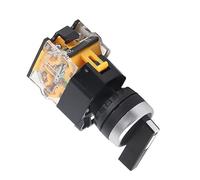 Selector Switch, 22mm 3 Position Auto Reset Rotary Switch, Latching Rotary Selector Switch with Long Handle LA38-20BX33 for Electromagnetic Starter and Relays