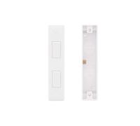 Selectric 10 Amp Smooth Edged Architrave Switch - 2 Gang 2 Way With 2 Gang Surface Pattress Box - 16mm Deep