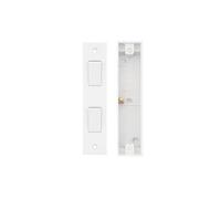 Selectric 10 Amp Square Edged Architrave Switch - 2 Gang 2 Way With 2 Gang Surface Pattress Box - 16mm Deep