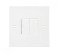 Selectric 2 Gang 2 Way 10A Light Switch White LG202