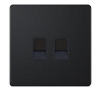 Selectric 5M-Plus Screwless Matt Black 2 Gang RJ45 Computer/Data Socket