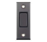 selectric 5M Slim Decorative Black Nickel10 Amp Architrave Switch - 1 Gang 2 Way - X-Rated DSL479