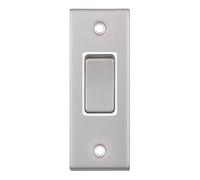Selectric 5M Slim Decorative Satin Chrome10 Amp Architrave Switch - 1 Gang 2 Way - X-Rated DSL179