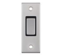 Selectric 5M Slim Decorative Satin Chrome10 Amp Architrave Switch - 1 Gang 2 Way - X-Rated DSL279
