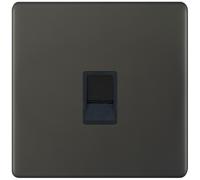 Selectric 5MPLUS-12-40 5M-PLUS Screwless 1 Gang RJ45 Data Socket - Dark Bronze, Black Insert