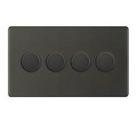 Selectric 5MPLUS-12-67 5M-PLUS Screwless 4 Gang 2 Way 5-100W LED Dimmer Switch - Dark Bronze