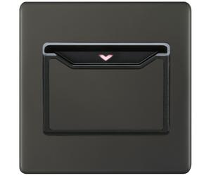 Selectric 5MPLUS-12-84 5M-PLUS Screwless 32A 1 Gang Hotel Key Card Switch - Dark Bronze, Black Insert