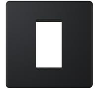 Selectric 5MPLUS-13 5M-PLUS Screwless 1 Aperture Euro Media / Data Plate - Matt Black