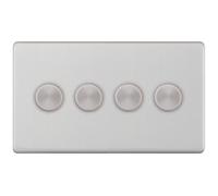 Selectric 5MPLUS-167 5M-PLUS Screwless 4 Gang 2 Way 5-100W LED Dimmer Switch - Satin Chrome