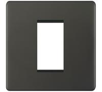 Selectric 5MPLUS-19 5M-PLUS Screwless 1 Aperture Euro Media / Data Plate - Dark Bronze