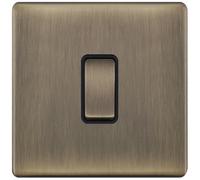 Selectric 5MPLUS-607 5M-PLUS Screwless 1 Gang 10AX Intermediate Switch - Antique Brass, Black Insert