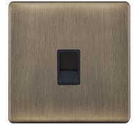 Selectric 5MPLUS-640 5M-PLUS Screwless 1 Gang RJ45 Data Socket - Antique Brass, Black Insert