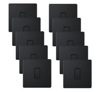 Selectric 5MPLUS-801 5M-PLUS Screwless 1 Gang 2 Way 10AX Plate Switch - Matt Black, Black Insert (Pack 10)