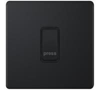 Selectric 5MPLUS-806 5M-PLUS Screwless 1 Gang 1 Way 10AX Push Switch "PRESS" - Matt Black, Black Insert