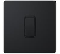 Selectric 5MPLUS-807 5M-PLUS Screwless 1 Gang 10AX Intermediate Switch - Matt Black, Black Insert