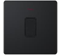 Selectric 5MPLUS-816 5M-PLUS Screwless 1 Gang 20A DP Switch with Neon - Matt Black, Black Insert