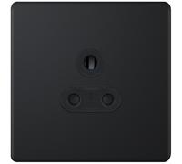Selectric 5MPLUS-826 5M-PLUS Screwless 1 Gang 5A Unswitched Round Pin Socket Outlet with Shutters - Matt Black, Black Insert