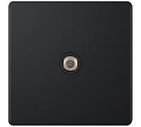 Selectric 5MPLUS-835 5M-PLUS Screwless 1 Gang F-Type Satellite Socket - Matt Black, Black Insert