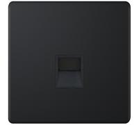 Selectric 5MPLUS-839 5M-PLUS Screwless 1 Gang Secondary Telephone Socket - Matt Black, Black Insert
