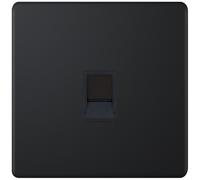 Selectric 5MPLUS-840 5M-PLUS Screwless 1 Gang RJ45 Data Socket - Matt Black, Black Insert