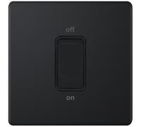 Selectric 5MPLUS-847 5M-PLUS Screwless 1 Gang 45A DP Switch - Matt Black, Black Insert