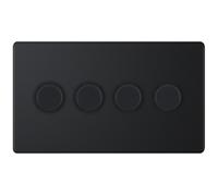 Selectric 5MPLUS-867 5M-PLUS Screwless 4 Gang 2 Way 5-100W LED Dimmer Switch - Matt Black