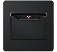 Selectric 5MPLUS-884 5M-PLUS Screwless 32A 1 Gang Hotel Key Card Switch - Matt Black, Black Insert