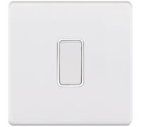 Selectric 5MPLUS-915 5M-PLUS Screwless 1 Gang 20A DP Switch - Matt White, White Insert