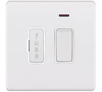 Selectric 5MPLUS-929 5M-PLUS Screwless 13A DP Switched Fused Connection Unit with Neon - Matt White, White Insert