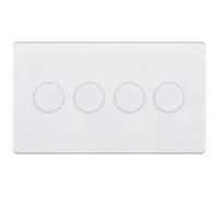 Selectric 5MPLUS-967 5M-PLUS Screwless 4 Gang 2 Way 5-100W LED Dimmer Switch - Matt White