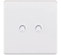 Selectric 5MPLUS-TOG-10 5M-PLUS Screwless 2 Gang 2 Way 10A Toggle Switch - Matt White