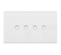 Selectric 5MPLUS-TOG-12 5M-PLUS Screwless 4 Gang 2 Way 10A Toggle Switch - Matt White
