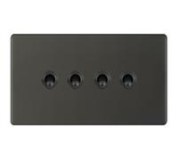 Selectric 5MPLUS-TOG-28 5M-PLUS Screwless 4 Gang 2 Way 10A Toggle Switch - Dark Bronze