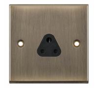 Selectric 7M-Pro Antique Brass 1 Gang 2A Round Pin Socket with Black Insert